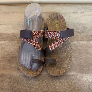 Spenco Island Slide Brown Orthotic Comfort Strap Slip On Sandals Size 6 shoes